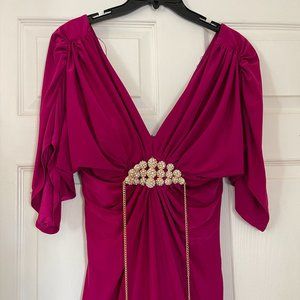 Mermaid magenta prom dress